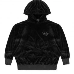 Peace Of Reign Black BF Velour Hoodie HOODIES