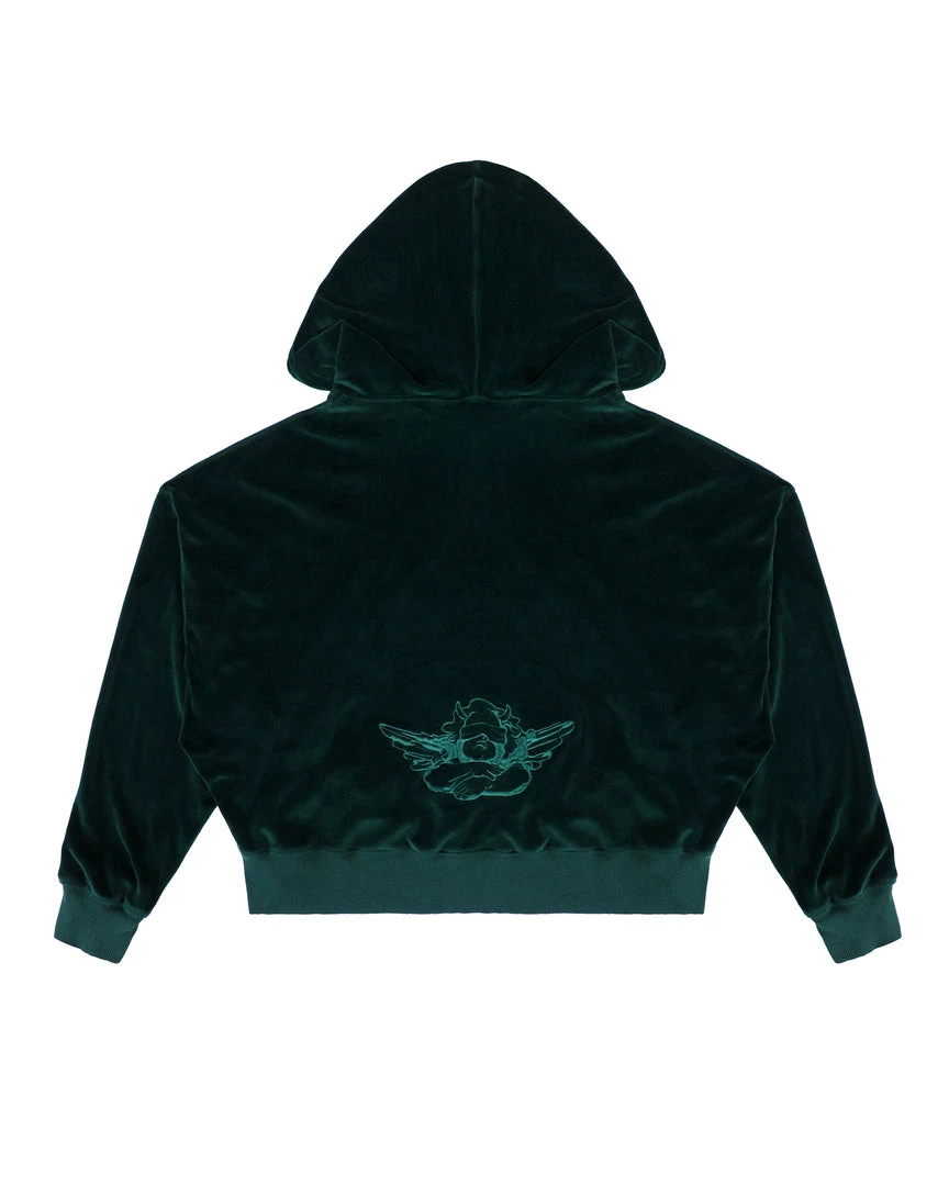 Peace Of Reign Green Velour Cropped Hoodie 11 Peace Of Reign Green Velour Cropped Hoodie
