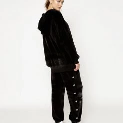 Peace Of Reign Black BF Velour Hoodie HOODIES