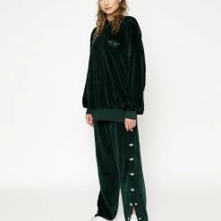 Peace Of Reign HOODIES Green BF Velour Hoodie