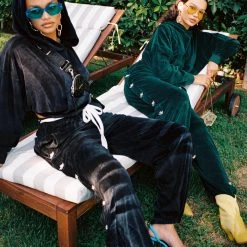 Peace Of Reign Black Oh Snap Velour Pants