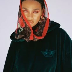 Peace Of Reign HOODIES Green BF Velour Hoodie